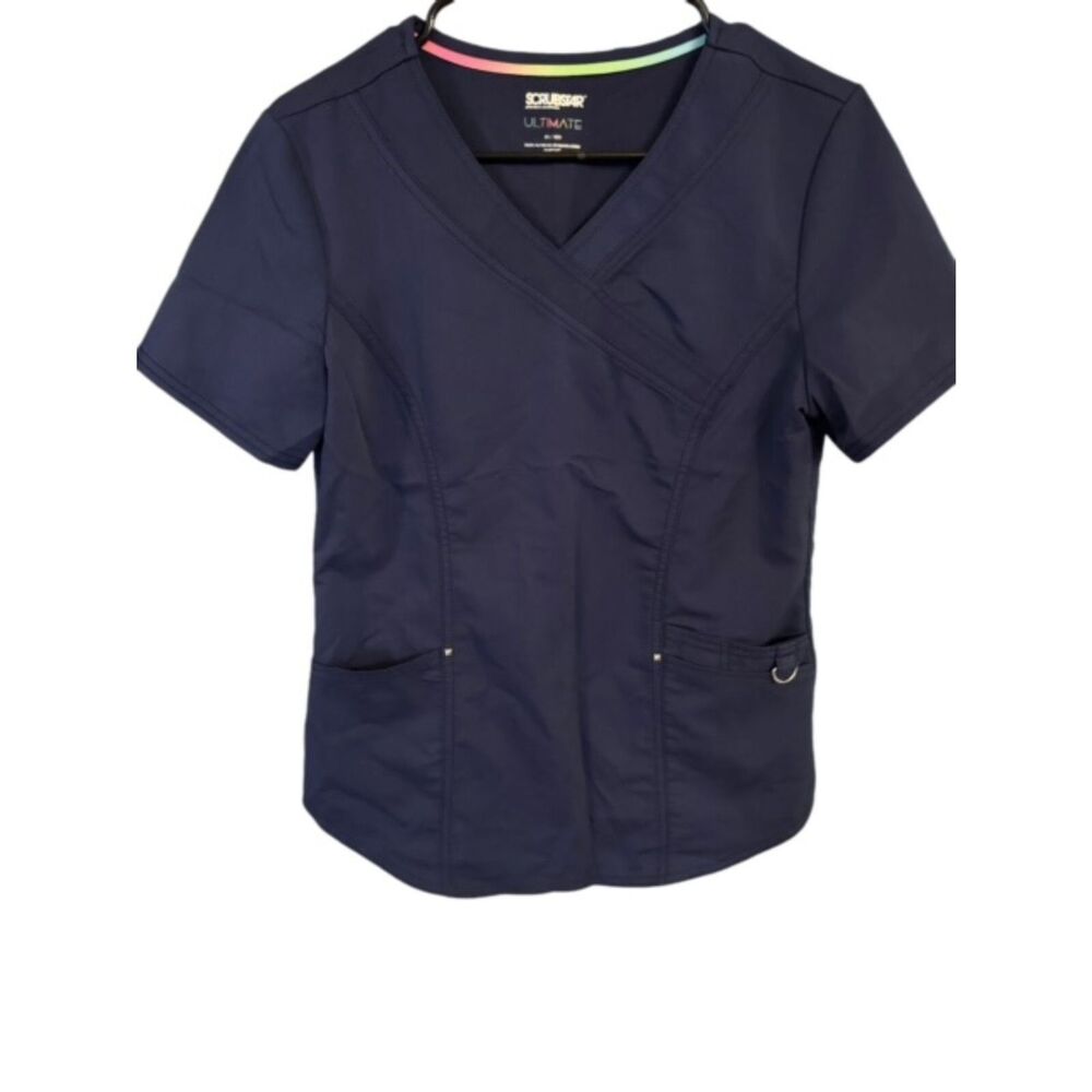 Scrubstar Ultimate V-Neck Womens Uniform Shirt Top Size XS Medical Dental Vet